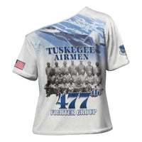 Tuskegee Airmen 477th Fighter Group Cross Shoulder Shirt Blue Sky Heritage - Wonder Print Shop
