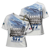 Tuskegee Airmen 477th Fighter Group Cross Shoulder Shirt Blue Sky Heritage - Wonder Print Shop