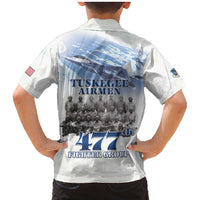 Tuskegee Airmen 477th Fighter Group Family Matching Mermaid Dress and Hawaiian Shirt Blue Sky Heritage - Wonder Print Shop