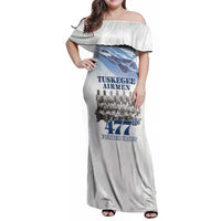 Tuskegee Airmen 477th Fighter Group Family Matching Off Shoulder Maxi Dress and Hawaiian Shirt Blue Sky Heritage - Wonder Print Shop