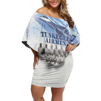 Tuskegee Airmen 477th Fighter Group Family Matching Off Shoulder Short Dress and Hawaiian Shirt Blue Sky Heritage - Wonder Print Shop