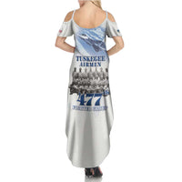 Tuskegee Airmen 477th Fighter Group Family Matching Summer Maxi Dress and Hawaiian Shirt Blue Sky Heritage - Wonder Print Shop