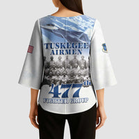 Tuskegee Airmen 477th Fighter Group Kimono Sleeve Blouse Blue Sky Heritage - Wonder Print Shop