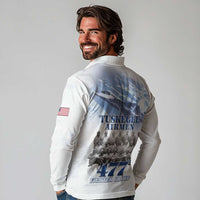 Tuskegee Airmen 477th Fighter Group Long Sleeve Polo Shirt Blue Sky Heritage - Wonder Print Shop