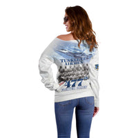 Tuskegee Airmen 477th Fighter Group Off Shoulder Sweater Blue Sky Heritage - Wonder Print Shop