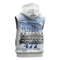 Tuskegee Airmen 477th Fighter Group Sleeveless Hoodie Blue Sky Heritage - Wonder Print Shop