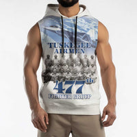Tuskegee Airmen 477th Fighter Group Sleeveless Hoodie Blue Sky Heritage - Wonder Print Shop