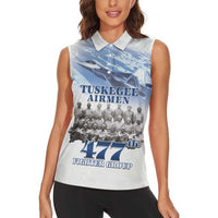 Tuskegee Airmen 477th Fighter Group Women Sleeveless Polo Shirt Blue Sky Heritage - Wonder Print Shop