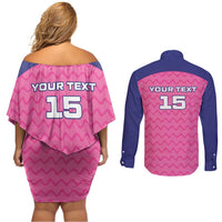 Custom South Africa Paarl Cricket Couples Matching Off Shoulder Short Dress and Long Sleeve Button Shirt We Are Champions - Wonder Print Shop