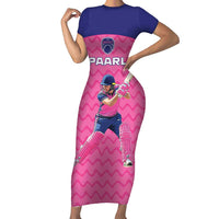 Custom South Africa Paarl Cricket Short Sleeve Bodycon Dress We Are Champions - Wonder Print Shop