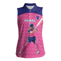 Custom South Africa Paarl Cricket Women Sleeveless Polo Shirt We Are Champions - Wonder Print Shop
