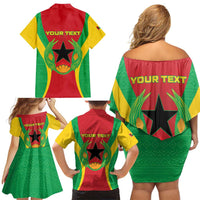 Personalised Cape Verde Family Matching Off Shoulder Short Dress and Hawaiian Shirt National Flag Of Cape Verde 1975-1992 - Wonder Print Shop