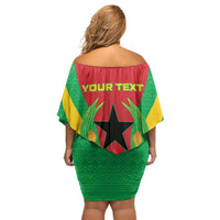 Personalised Cape Verde Family Matching Off Shoulder Short Dress and Hawaiian Shirt National Flag Of Cape Verde 1975-1992 - Wonder Print Shop