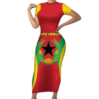 Personalised Cape Verde Family Matching Short Sleeve Bodycon Dress and Hawaiian Shirt National Flag Of Cape Verde 1975-1992 - Wonder Print Shop