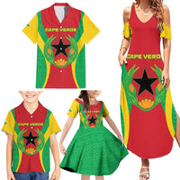 Personalised Cape Verde Family Matching Summer Maxi Dress and Hawaiian Shirt National Flag Of Cape Verde 1975-1992 - Wonder Print Shop
