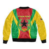 Personalised Cape Verde Sleeve Zip Bomber Jacket National Flag Of Cape Verde 1975-1992 - Wonder Print Shop