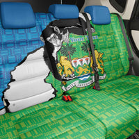 Personalised Sierra Leone Back Car Seat Cover Chimpanzee With Coat Of Arms - Wonder Print Shop