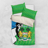Personalised Sierra Leone Bedding Set Chimpanzee With Coat Of Arms - Wonder Print Shop