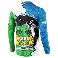 Personalised Sierra Leone Button Sweatshirt Chimpanzee With Coat Of Arms - Wonder Print Shop