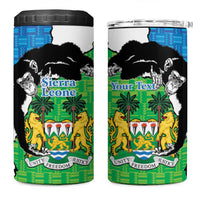 Personalised Sierra Leone 4 in 1 Can Cooler Tumbler Chimpanzee With Coat Of Arms - Wonder Print Shop