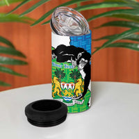 Personalised Sierra Leone 4 in 1 Can Cooler Tumbler Chimpanzee With Coat Of Arms - Wonder Print Shop