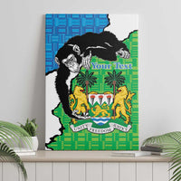 Personalised Sierra Leone Canvas Wall Art Chimpanzee With Coat Of Arms - Wonder Print Shop