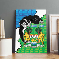 Personalised Sierra Leone Canvas Wall Art Chimpanzee With Coat Of Arms - Wonder Print Shop