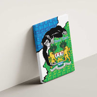 Personalised Sierra Leone Canvas Wall Art Chimpanzee With Coat Of Arms - Wonder Print Shop