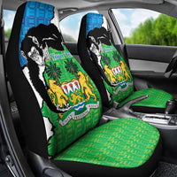 Personalised Sierra Leone Car Seat Cover Chimpanzee With Coat Of Arms - Wonder Print Shop