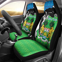 Personalised Sierra Leone Car Seat Cover Chimpanzee With Coat Of Arms - Wonder Print Shop