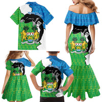 Personalised Sierra Leone Family Matching Mermaid Dress and Hawaiian Shirt Chimpanzee With Coat Of Arms - Wonder Print Shop