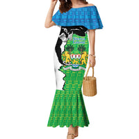 Personalised Sierra Leone Family Matching Mermaid Dress and Hawaiian Shirt Chimpanzee With Coat Of Arms - Wonder Print Shop