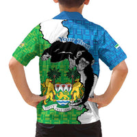 Personalised Sierra Leone Family Matching Puletasi and Hawaiian Shirt Chimpanzee With Coat Of Arms - Wonder Print Shop