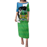 Personalised Sierra Leone Family Matching Puletasi and Hawaiian Shirt Chimpanzee With Coat Of Arms - Wonder Print Shop