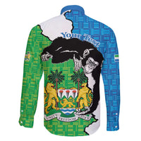 Personalised Sierra Leone Family Matching Summer Maxi Dress and Hawaiian Shirt Chimpanzee With Coat Of Arms - Wonder Print Shop