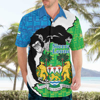Personalised Sierra Leone Hawaiian Shirt Chimpanzee With Coat Of Arms - Wonder Print Shop