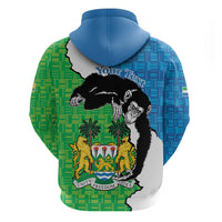 Personalised Sierra Leone Hoodie Chimpanzee With Coat Of Arms - Wonder Print Shop