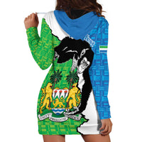 Personalised Sierra Leone Hoodie Dress Chimpanzee With Coat Of Arms - Wonder Print Shop