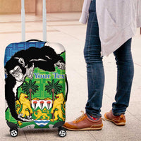 Personalised Sierra Leone Luggage Cover Chimpanzee With Coat Of Arms - Wonder Print Shop