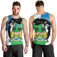 Personalised Sierra Leone Men Tank Top Chimpanzee With Coat Of Arms - Wonder Print Shop