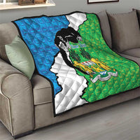 Personalised Sierra Leone Quilt Chimpanzee With Coat Of Arms - Wonder Print Shop
