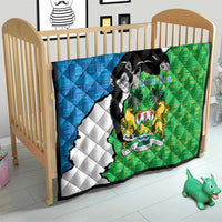 Personalised Sierra Leone Quilt Chimpanzee With Coat Of Arms - Wonder Print Shop
