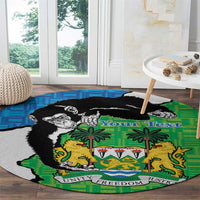 Personalised Sierra Leone Round Carpet Chimpanzee With Coat Of Arms