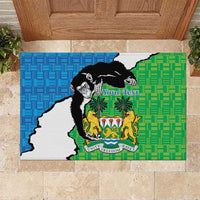 Personalised Sierra Leone Rubber Doormat Chimpanzee With Coat Of Arms - Wonder Print Shop