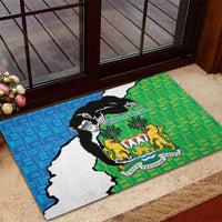 Personalised Sierra Leone Rubber Doormat Chimpanzee With Coat Of Arms - Wonder Print Shop