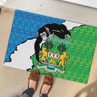 Personalised Sierra Leone Rubber Doormat Chimpanzee With Coat Of Arms - Wonder Print Shop