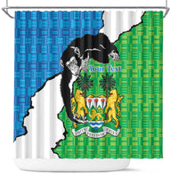 Personalised Sierra Leone Shower Curtain Chimpanzee With Coat Of Arms