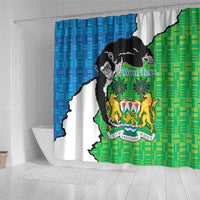 Personalised Sierra Leone Shower Curtain Chimpanzee With Coat Of Arms