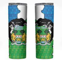 Personalised Sierra Leone Skinny Tumbler Chimpanzee With Coat Of Arms - Wonder Print Shop