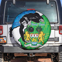 Personalised Sierra Leone Spare Tire Cover Chimpanzee With Coat Of Arms - Wonder Print Shop